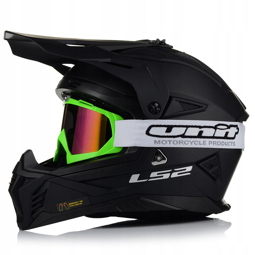 MOTORCYCLE HELMET | LS2 MX708 FAST II + GOGGLES | LIGHTWEIGHT ENDURO CROSS QUAD ATV Manufacturer's catalog number AK4670810113