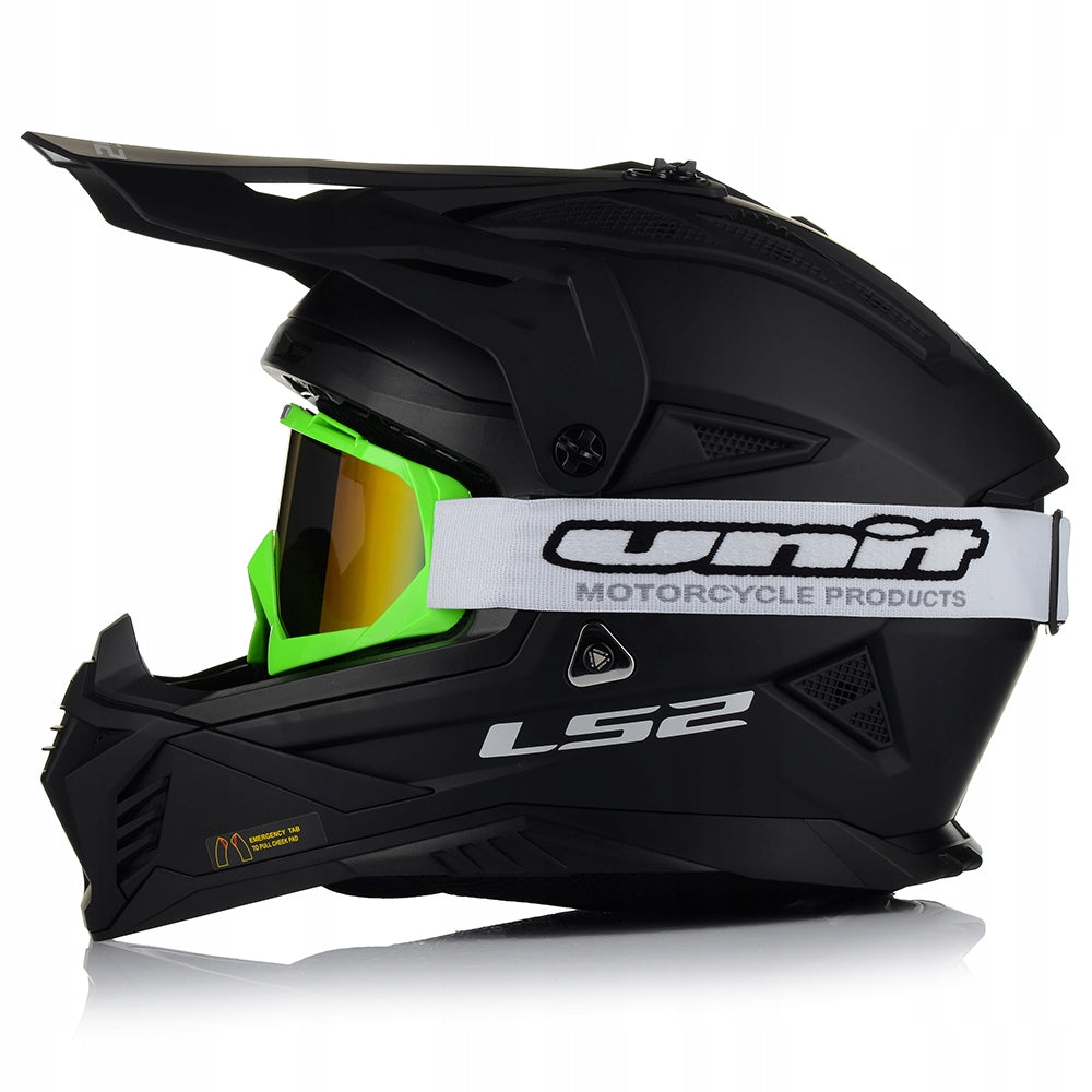 MOTORCYCLE HELMET | LS2 MX708 FAST II + GOGGLES | LIGHTWEIGHT ENDURO CROSS QUAD ATV Packaging status original