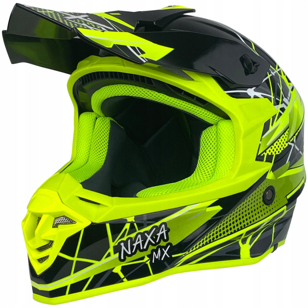 MOTORCYCLE HELMET NAXA C9/U black fluo Cross Roz S Size S