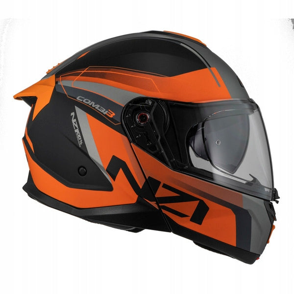 MOTORCYCLE HELMET NZI COMBI 3 DUO DAILY BLACK ORANGE ANTRACITE MATT M