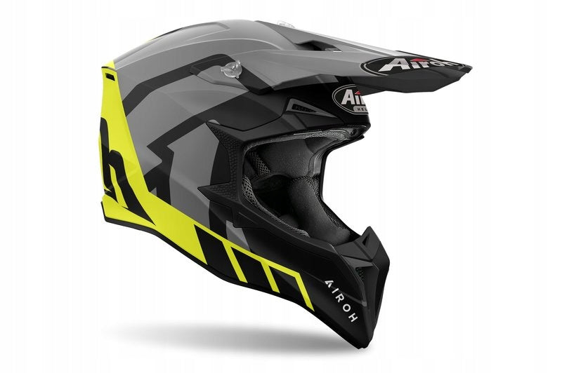 MOTORCYCLE HELMET OFFROAD ATV AIROH WRAAAP RELOADED YELLOW MATT M