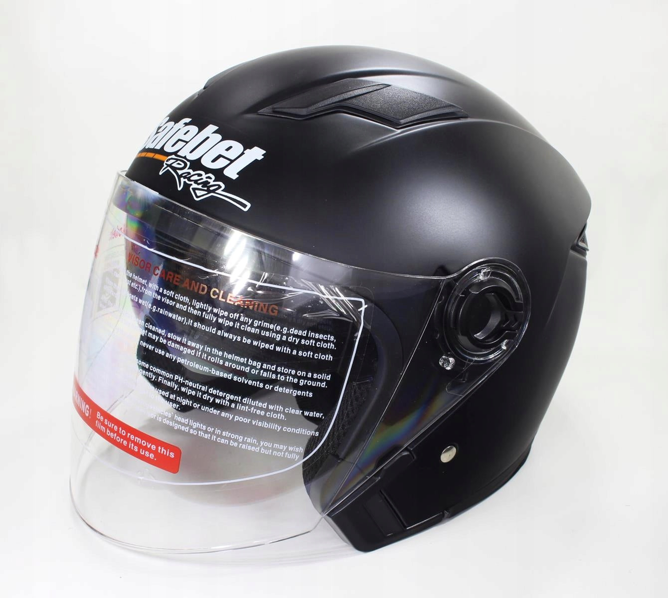 MOTORCYCLE HELMET OPEN BLACK MATT SCOOTER QUAD MOTOR BLEND SCOOTER