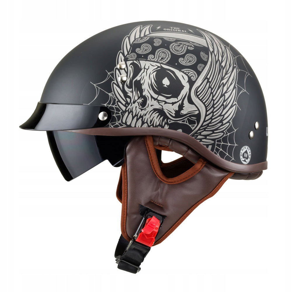 MOTORCYCLE HELMET OPEN CHOPPER W-TEC BLACK HEART LONGROAD SIZE XS BLENDA Size XS
