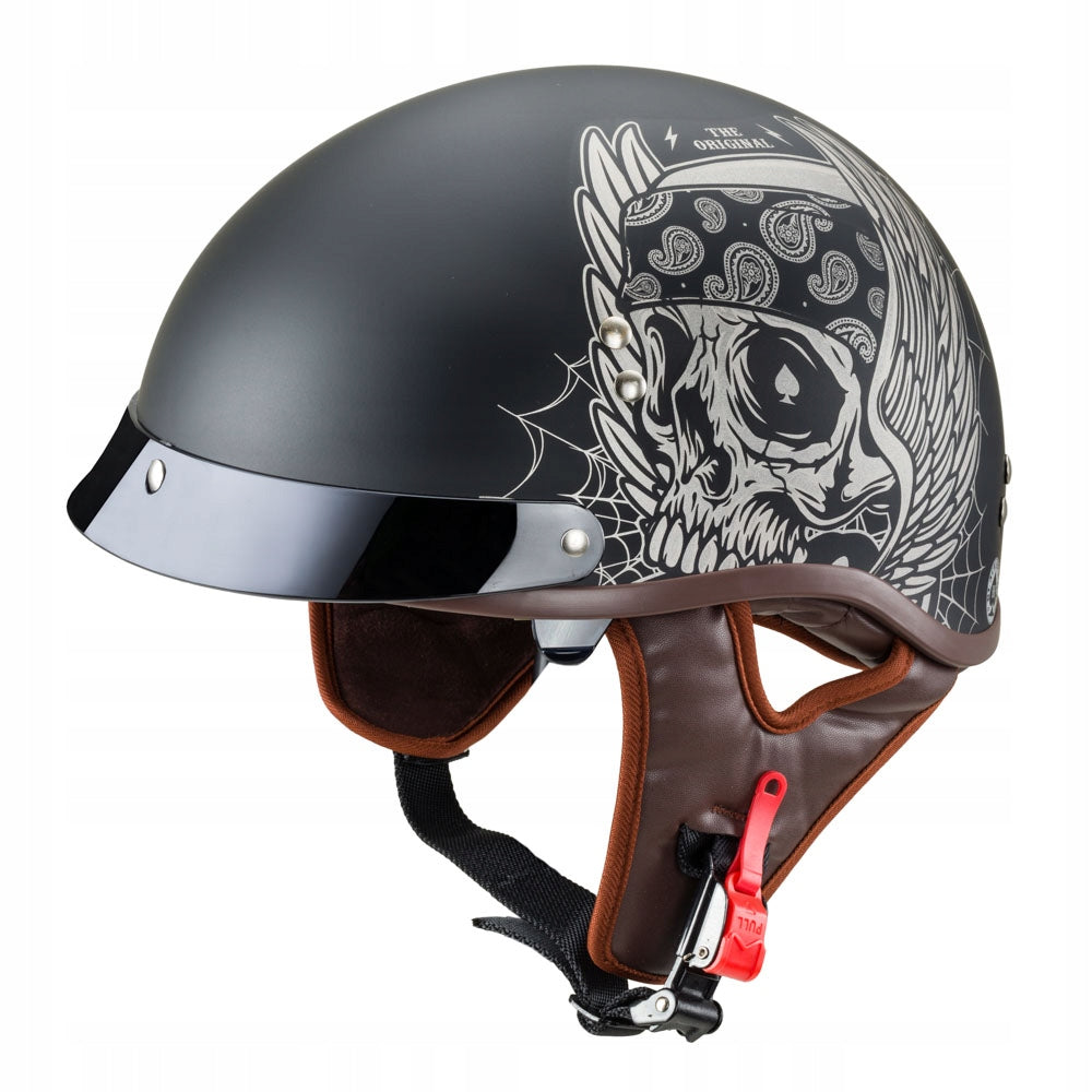 MOTORCYCLE HELMET OPEN CHOPPER W-TEC BLACK HEART LONGROAD SIZE XS BLENDA