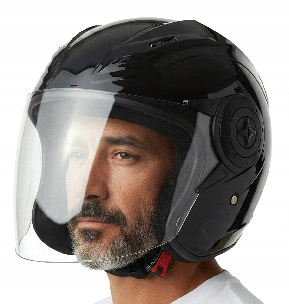 MOTORCYCLE HELMET OPEN GLOSS SCOOTER CHOPPER M 57-58 cm