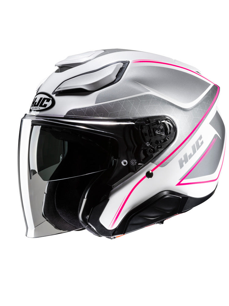MOTORCYCLE HELMET OPEN HJC F31 LUDI SILVER/WHITE ros. M