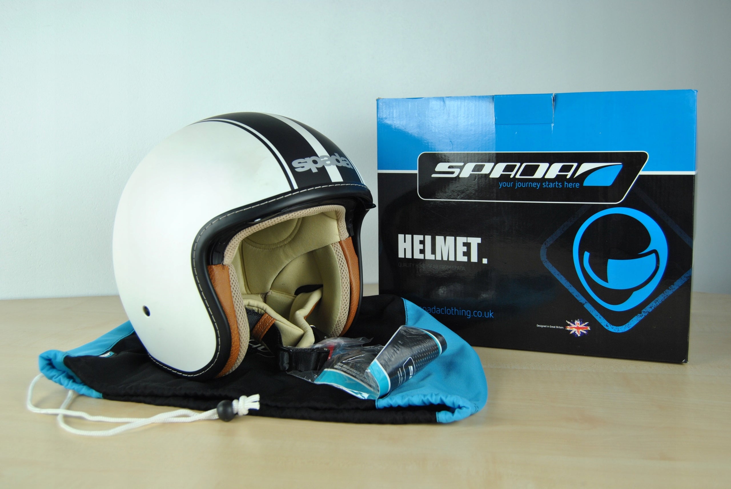 MOTORCYCLE HELMET OPEN JET FALLS OPO11 WHITE BLACK MATT XS 53-54cm Manufacturer no brand