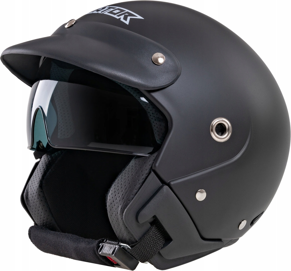 MOTORCYCLE HELMET OPEN JET FOR MOTOR SCOOTER BLENDA EUROPEAN APPROVAL Manufacturer's catalog number AOP04C01K2K301