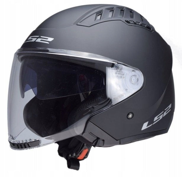 MOTORCYCLE HELMET OPEN JET LS2 COPTER II MATT BLACK SIZE S SCOOTER CHOPPER