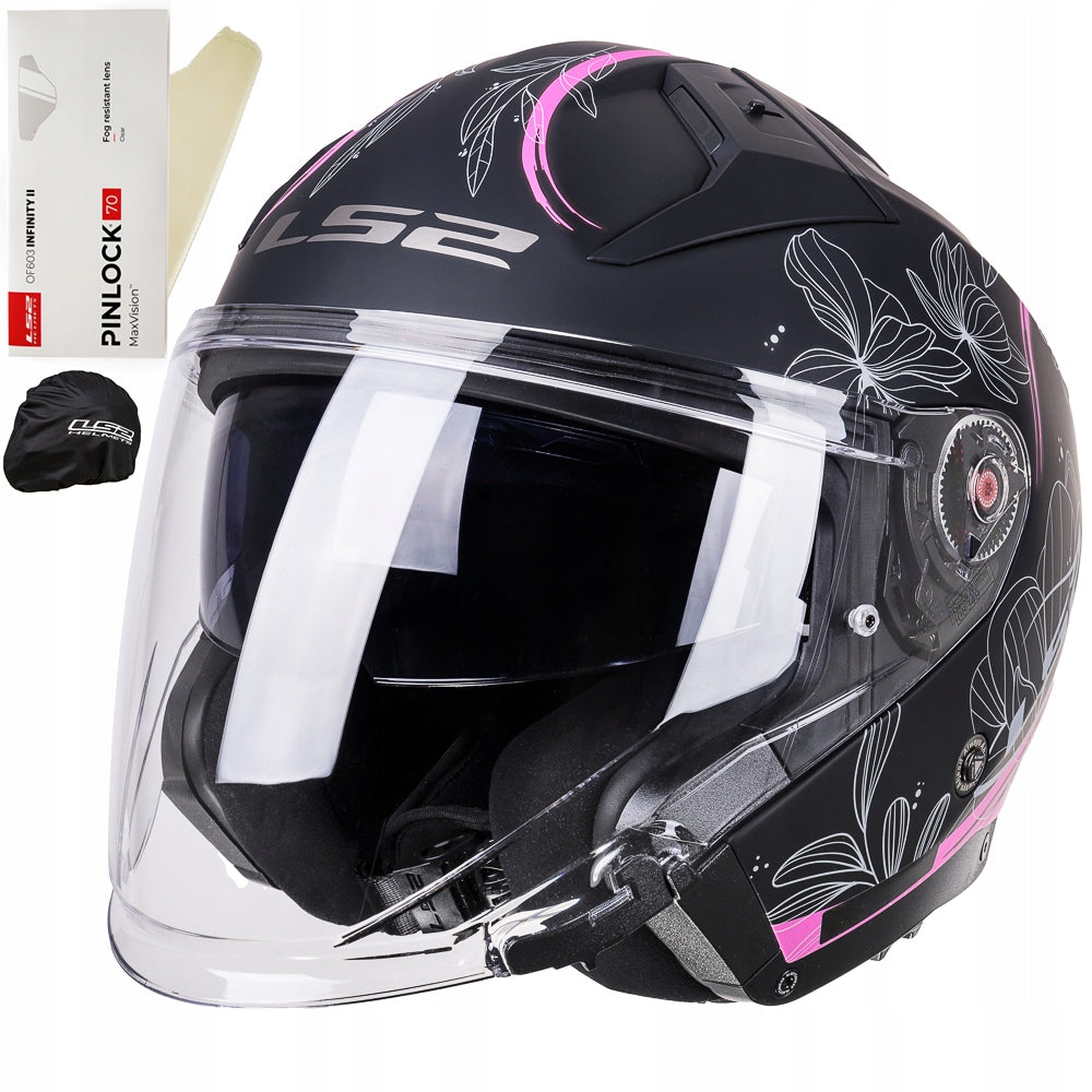 MOTORCYCLE HELMET OPEN LS2 OF603 INFINITY II LOTUS MATT PINK M