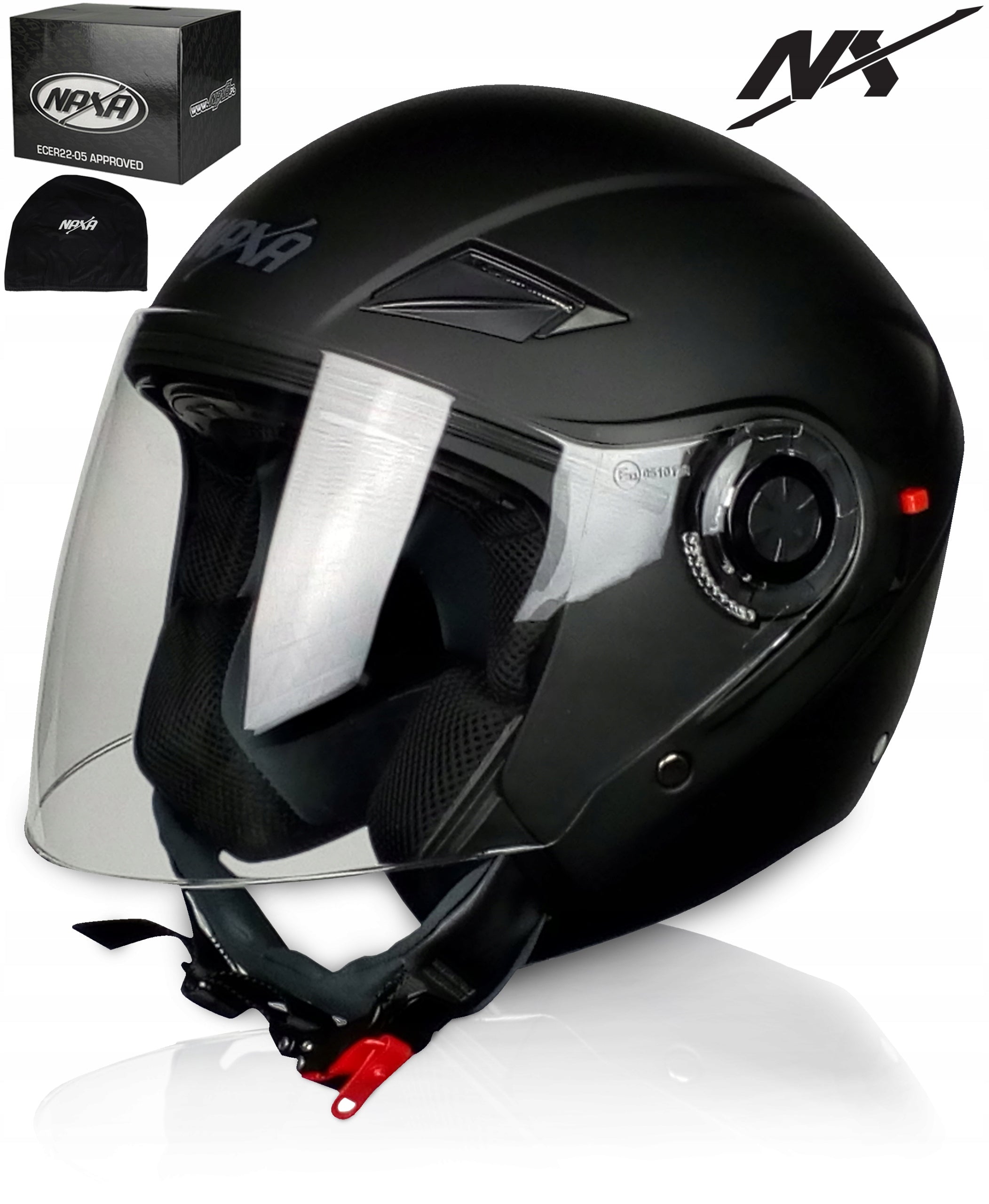 MOTORCYCLE HELMET OPEN SCOOTER NAXA S21 rS + SUN BLADE