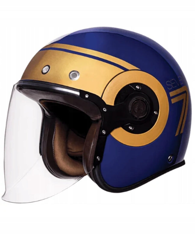 MOTORCYCLE HELMET OPEN SMK RETRO JET GL540 YELLOW GLOSS BLUE M 57-58cm EAN (GTIN) 8902613152553
