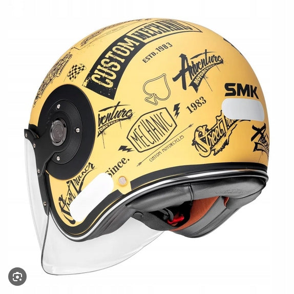 MOTORCYCLE HELMET OPEN SMK RETRO JET MA622 BLACK YELLOW MATT XL 61-62 Manufacturer SMK