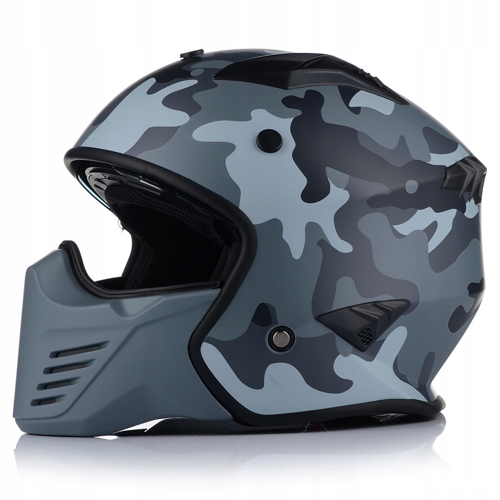 MOTORCYCLE HELMET OPEN | VITO BRUZANO CAMO | DETACHABLE JAW + 2x GLASS Manufacturer's catalog number Bruzano damski męski