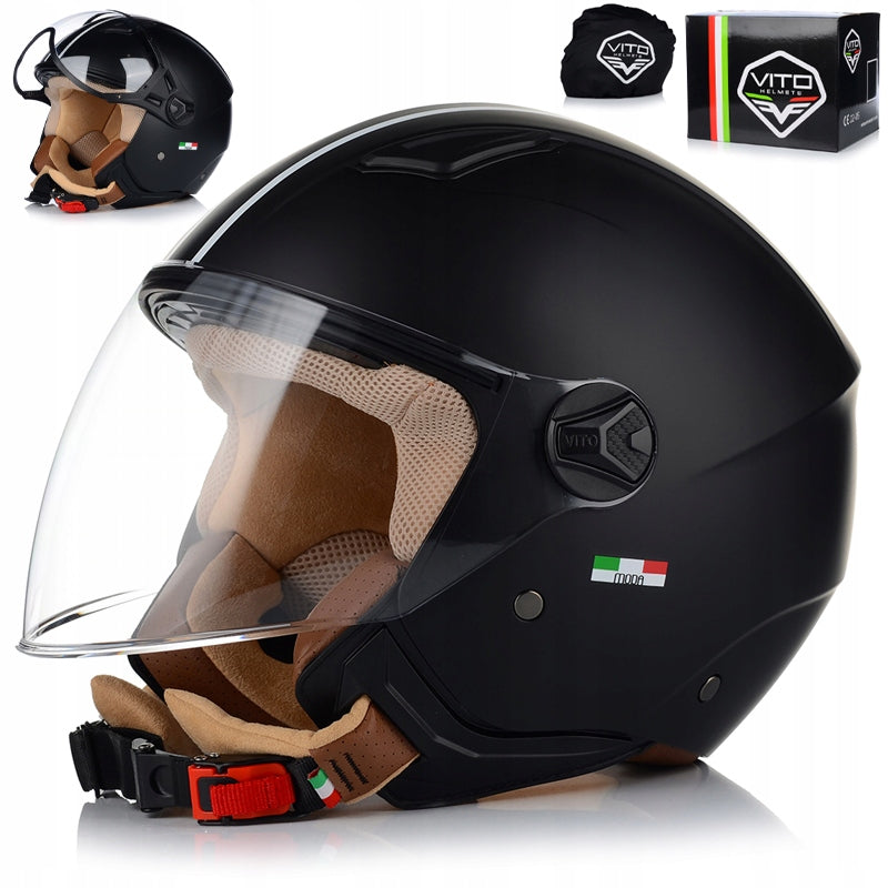MOTORCYCLE HELMET OPEN | VITO FASHION MATT | LIGHTWEIGHT ECE 22.06 + 2x GLASS