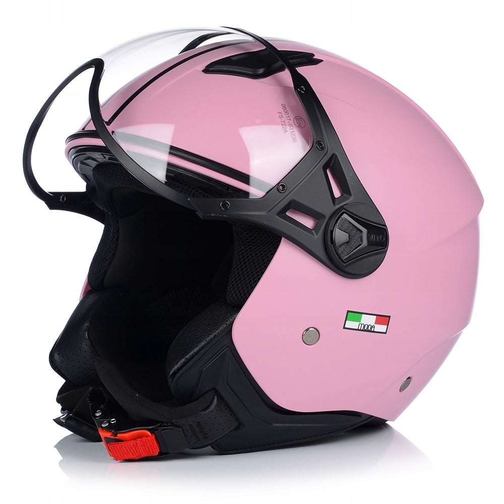 MOTORCYCLE HELMET OPEN | VITO FASHION PINK | WOMEN'S SCOOTER CHOPPER Packaging status original