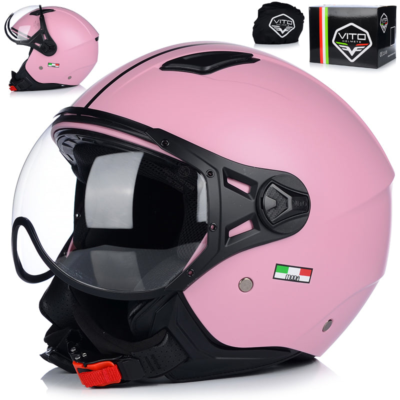MOTORCYCLE HELMET OPEN | VITO FASHION PINK | WOMEN'S SCOOTER CHOPPER