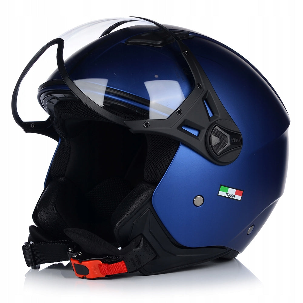 MOTORCYCLE HELMET OPEN | VITO FASHION RETRO BLUE | SCOOTER CHOPPER ECE 22.06 Packaging status original