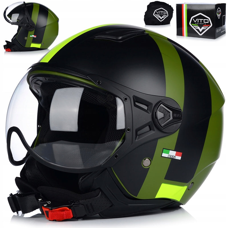 MOTORCYCLE HELMET OPEN | VITO FASHION RETRO MAT | SCOOTER CHOPPER ECE 22.06