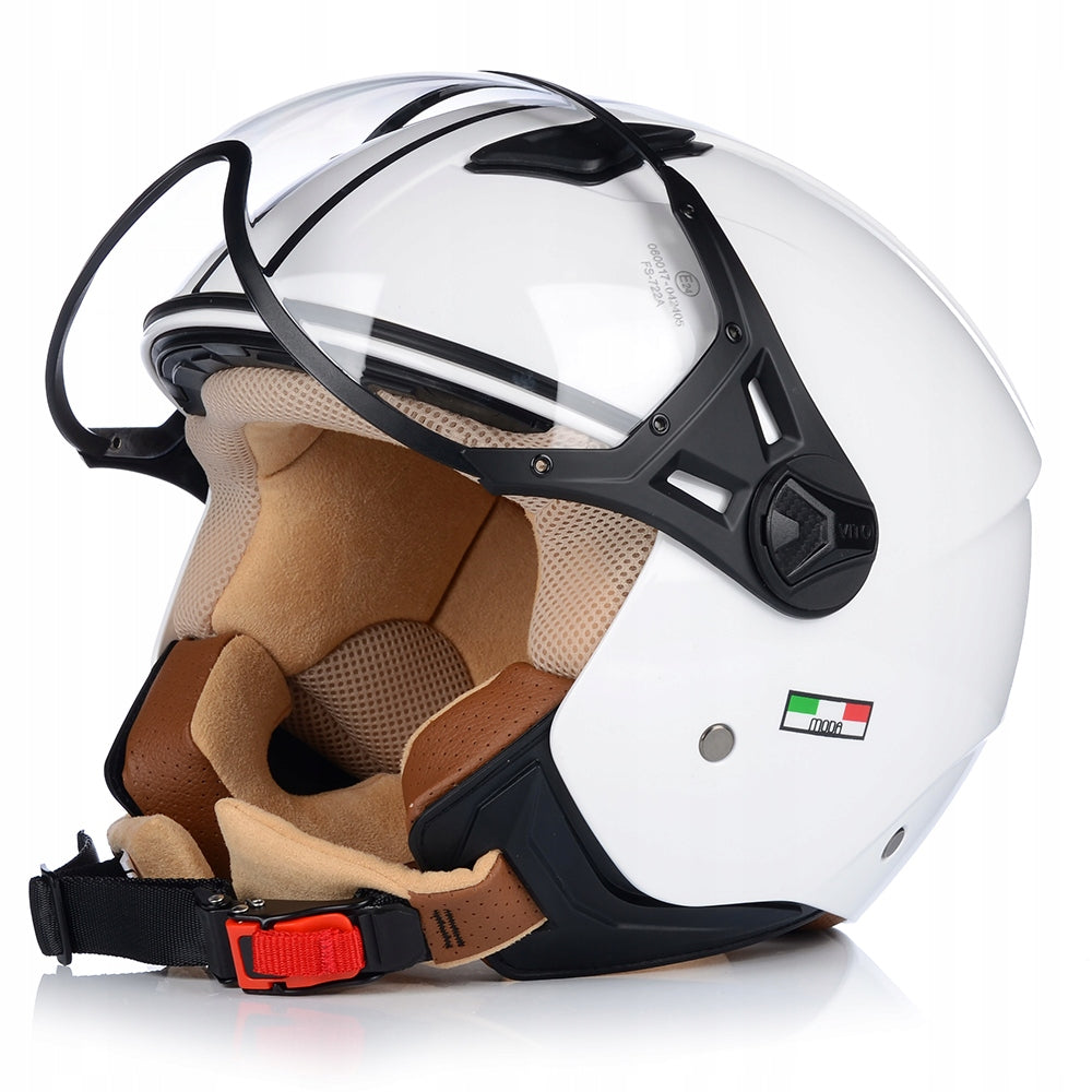 MOTORCYCLE HELMET OPEN | VITO FASHION WHITE | SCOOTER CHOPPER ECE 22.06 LIGHT Packaging status original