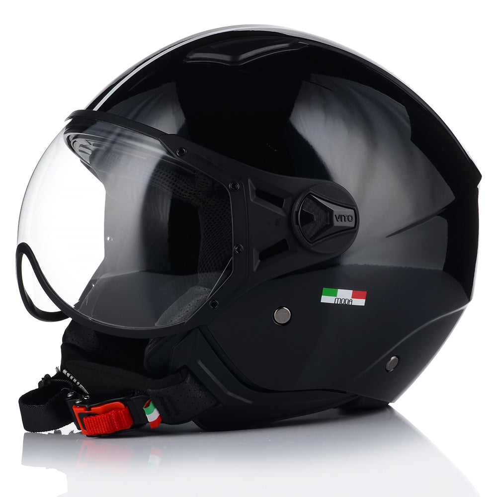 MOTORCYCLE HELMET OPEN | VITO MODA BLACK | CHOPPER ECE SCOOTER 22/06 Manufacturer's catalog number 1282XS