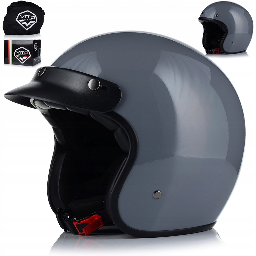 MOTORCYCLE HELMET OPEN | VITO NARDO | 1130g. CHOPPER CRUISER + 2XL CANOPY