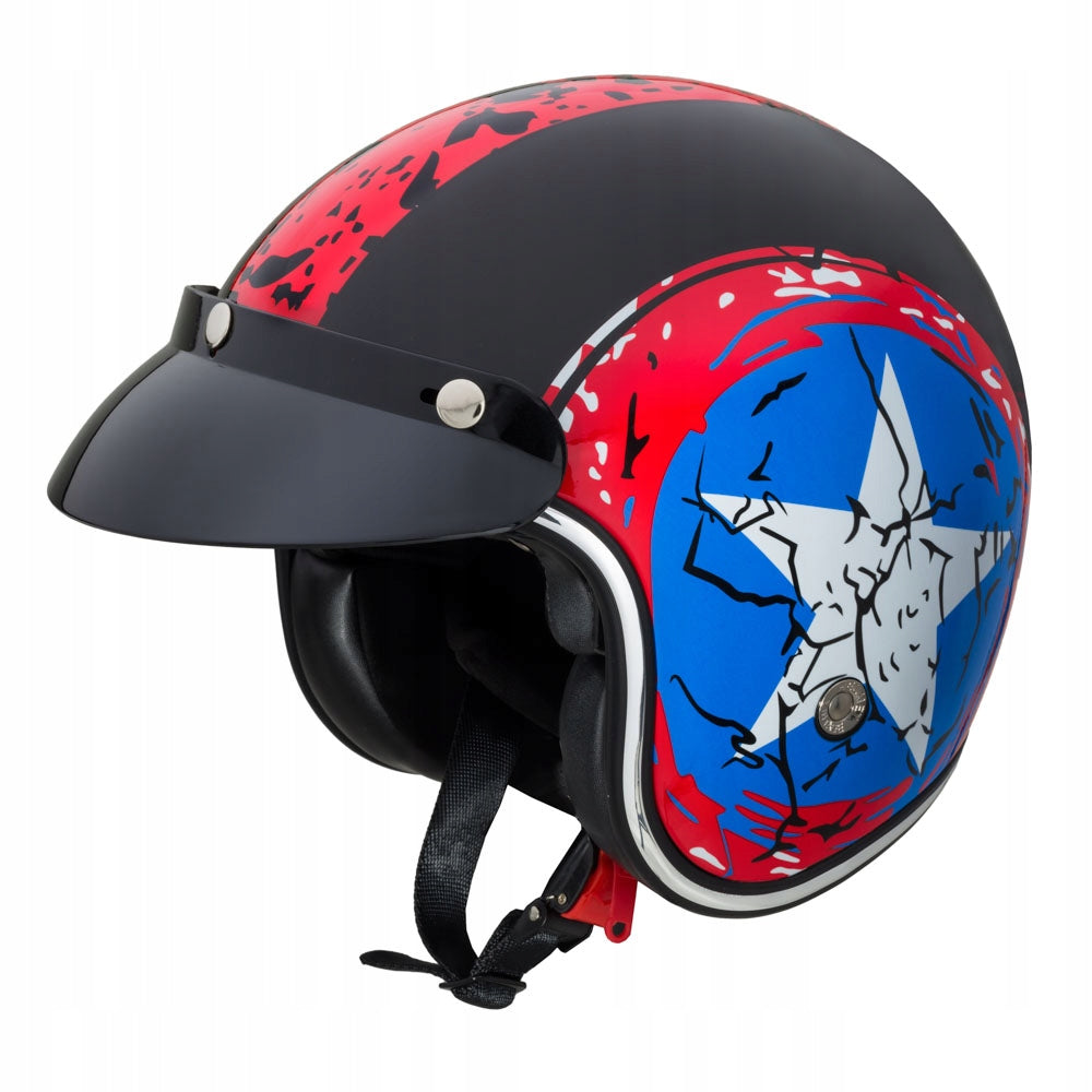 MOTORCYCLE HELMET OPEN W-TEC CAFE RACER JET RETRO VINTAGE BLENDA ECE XS