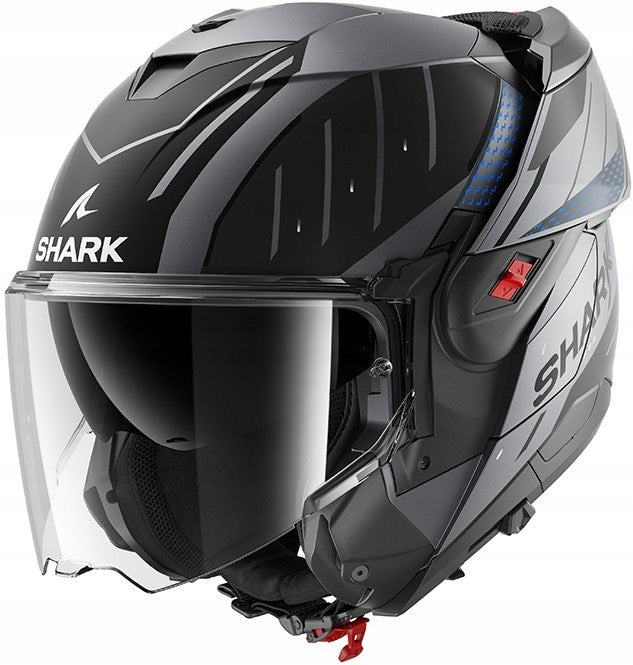 MOTORCYCLE HELMET OXO RYDGER MAT ANTHRACITE BLUE BLACK L Size L