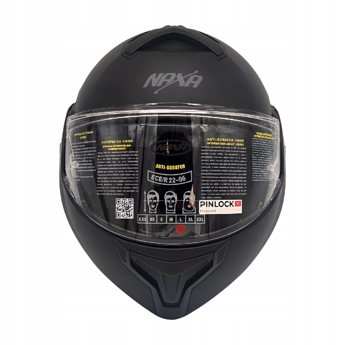 MOTORCYCLE HELMET ROTATING NAXA FF1/B BLACK MAT PINLOCK size. XXL Manufacturer's catalog number NAXA FF1/B/XXL