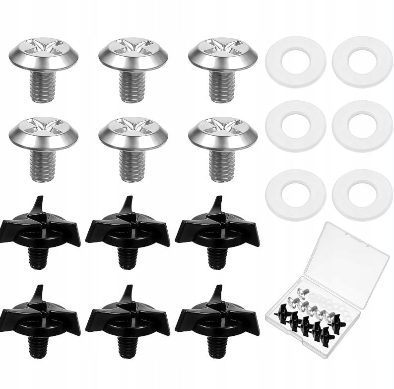 MOTORCYCLE HELMET SCREWS 6 PCS - SOLID BLACK ACCESSORIES Manufacturer no brand