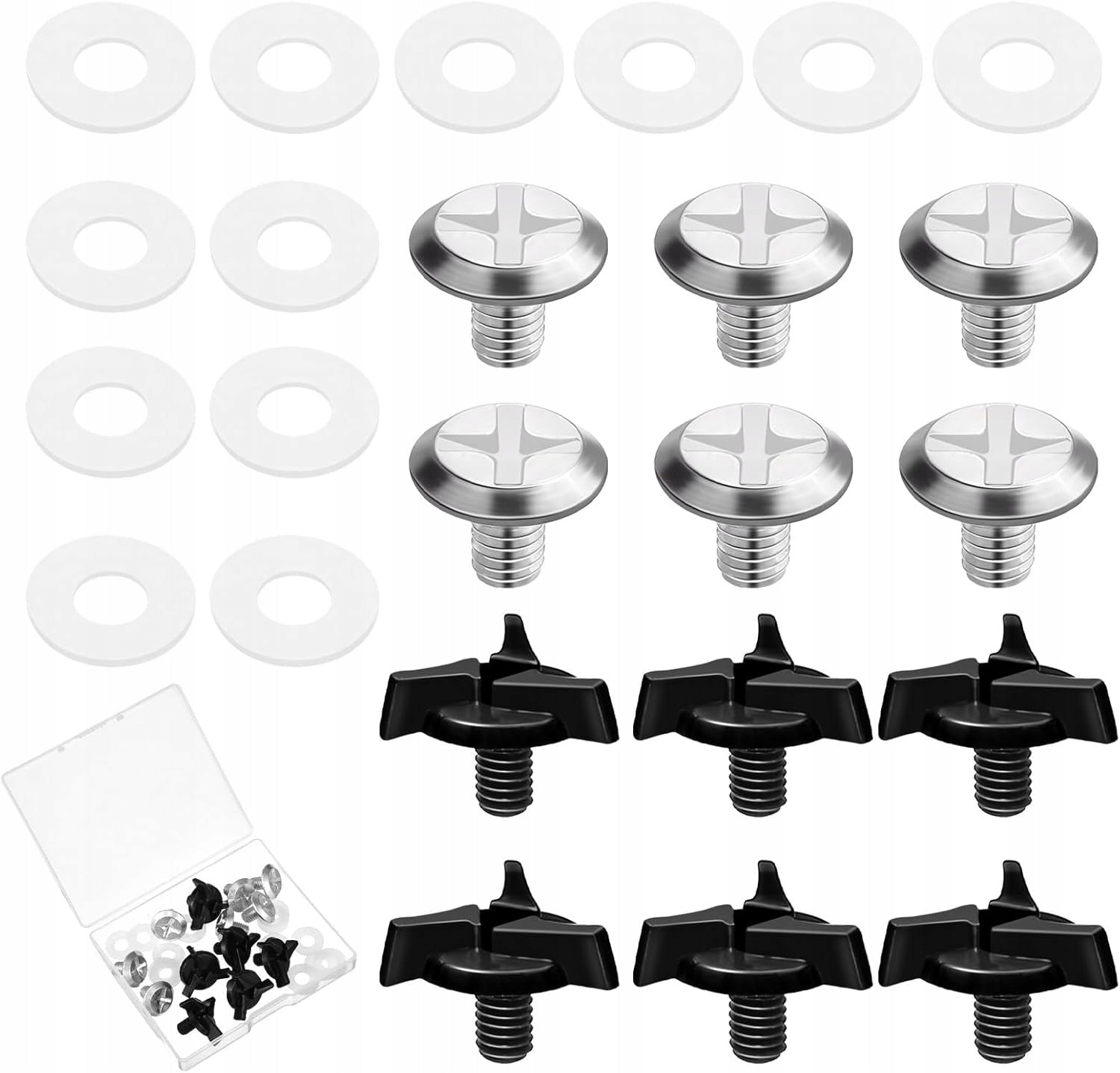 MOTORCYCLE HELMET SCREWS 6 PCS - SOLID BLACK ACCESSORIES