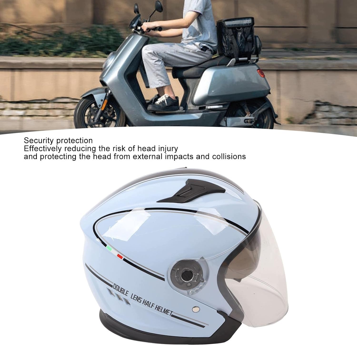 MOTORCYCLE HELMET SEMI-FACE LIGHT ABS OPEN WINDPROOF Size XXXS