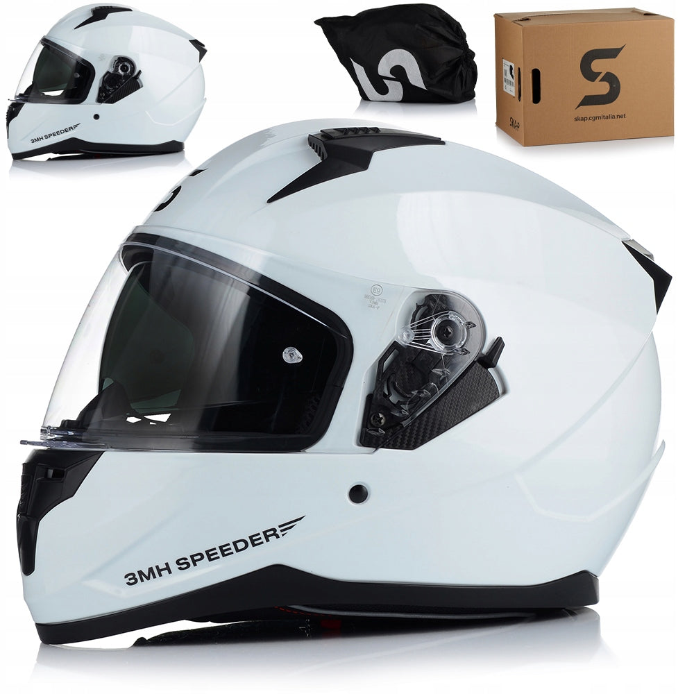 MOTORCYCLE HELMET | SKA-P 3MHA | MONO WHITE AIR STREAM + BLEND ECER 22.06