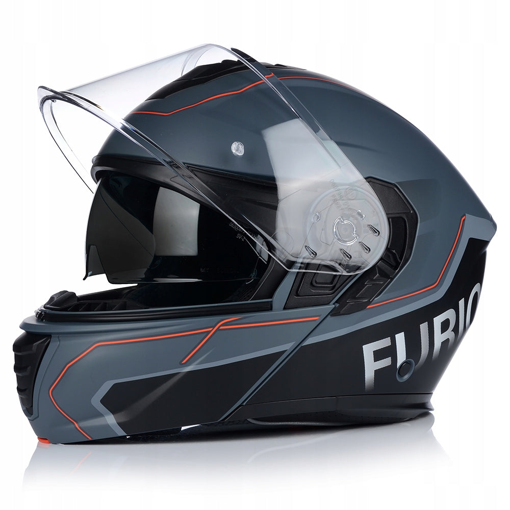 MOTORCYCLE HELMET | VITO FURIO GREY MAT | JAW PINLOCK SYSTEM + BLEND Manufacturer's catalog number 1236XL