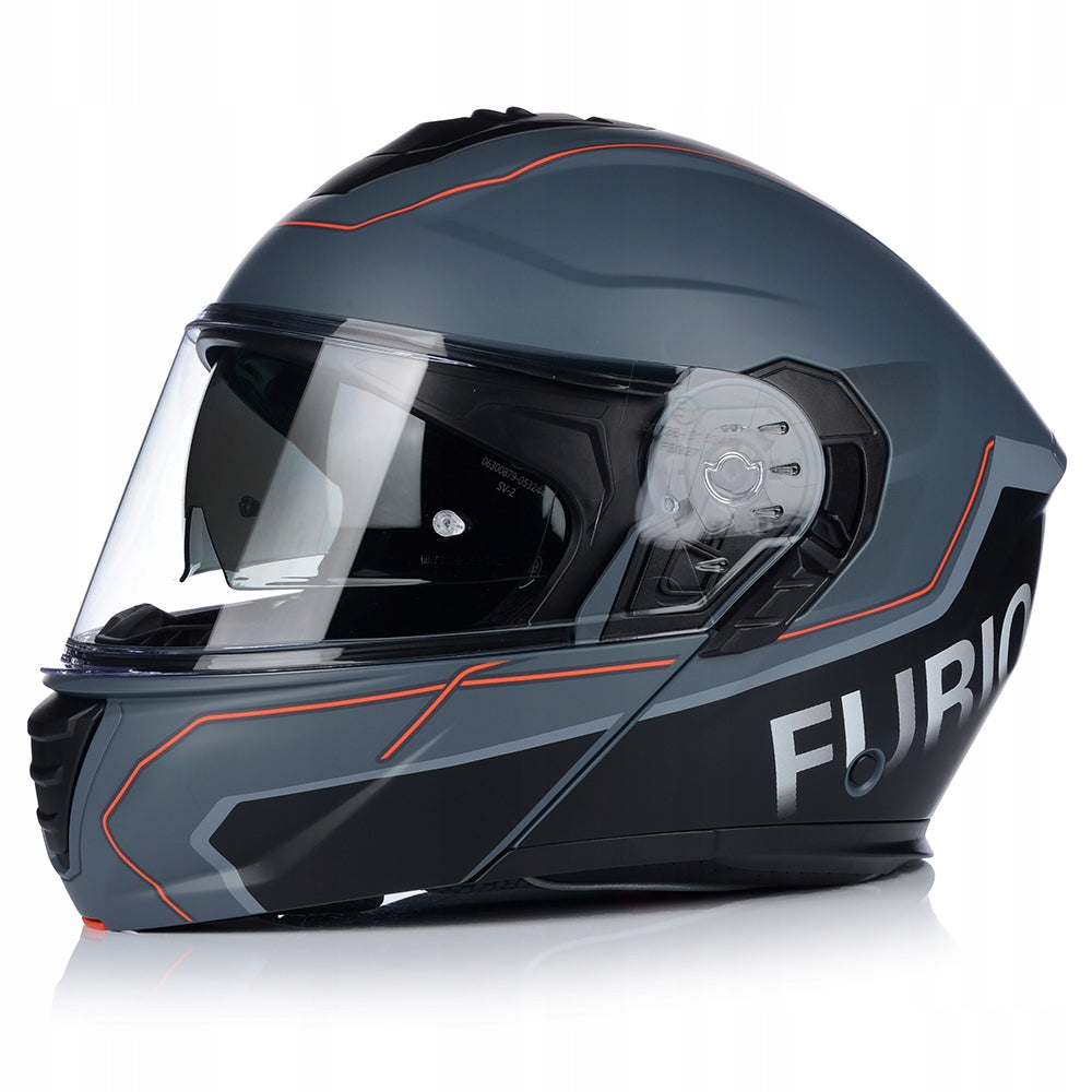 MOTORCYCLE HELMET | VITO FURIO GREY MAT | JAW PINLOCK SYSTEM + BLEND Packaging status original