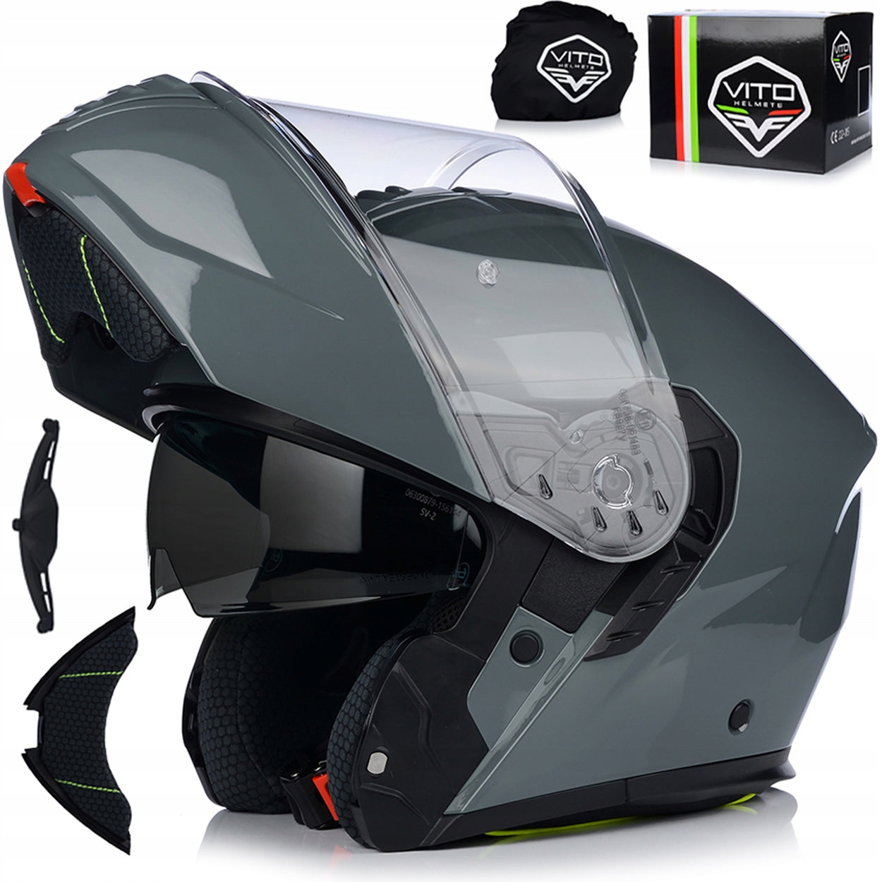 MOTORCYCLE HELMET | VITO FURIO NARDO GREY | PINLOCK MOUTH SYSTEM + BLENDA