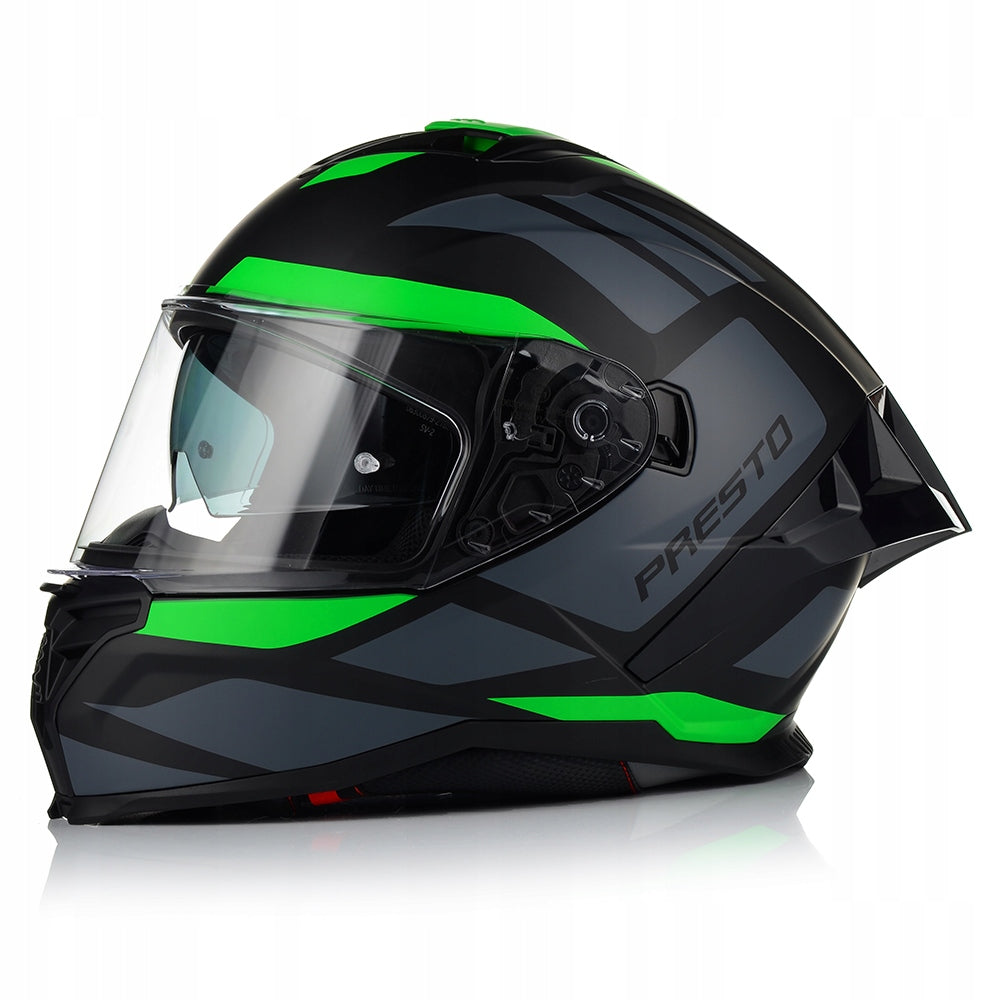 MOTORCYCLE HELMET | VITO PRESTO AERO | GREEN MAT PINLOCK SYSTEM + BLEND Size M