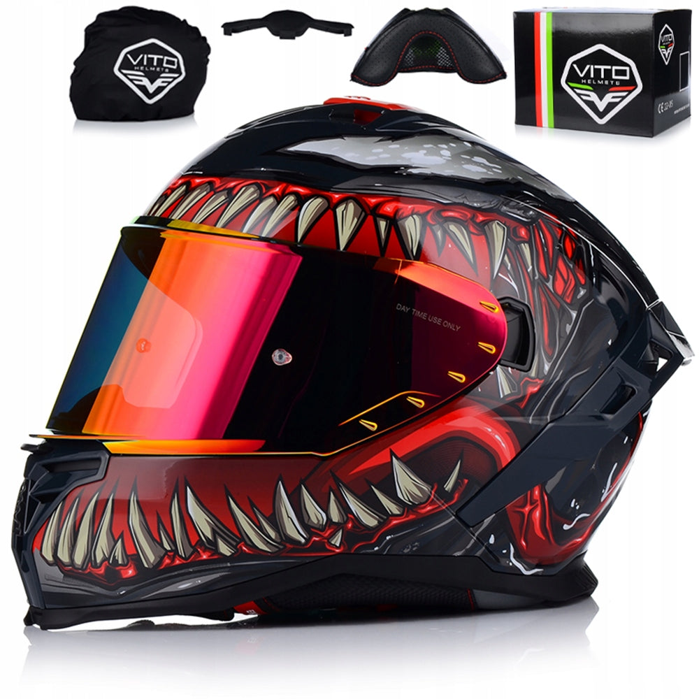 MOTORCYCLE HELMET | VITO PRESTO MONSTER | INTEGRAL + REVO GLASS + BLEND