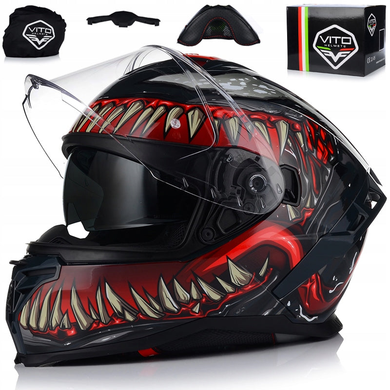 MOTORCYCLE HELMET | VITO PRESTO | MONSTER VENOM SYSTEM PINLOCK + BLEND