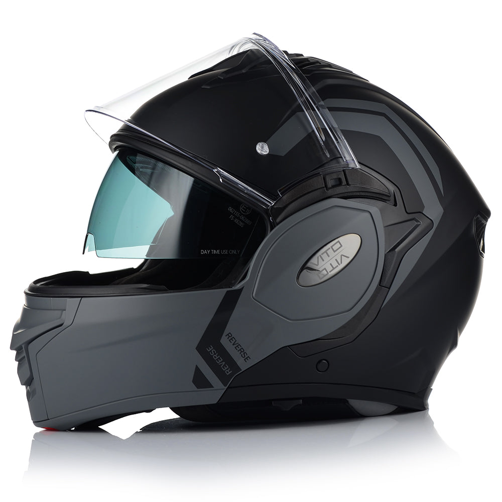 MOTORCYCLE HELMET | VITO REVERSE GREY | MODULAR + PINLOCK + BLEND Packaging status original