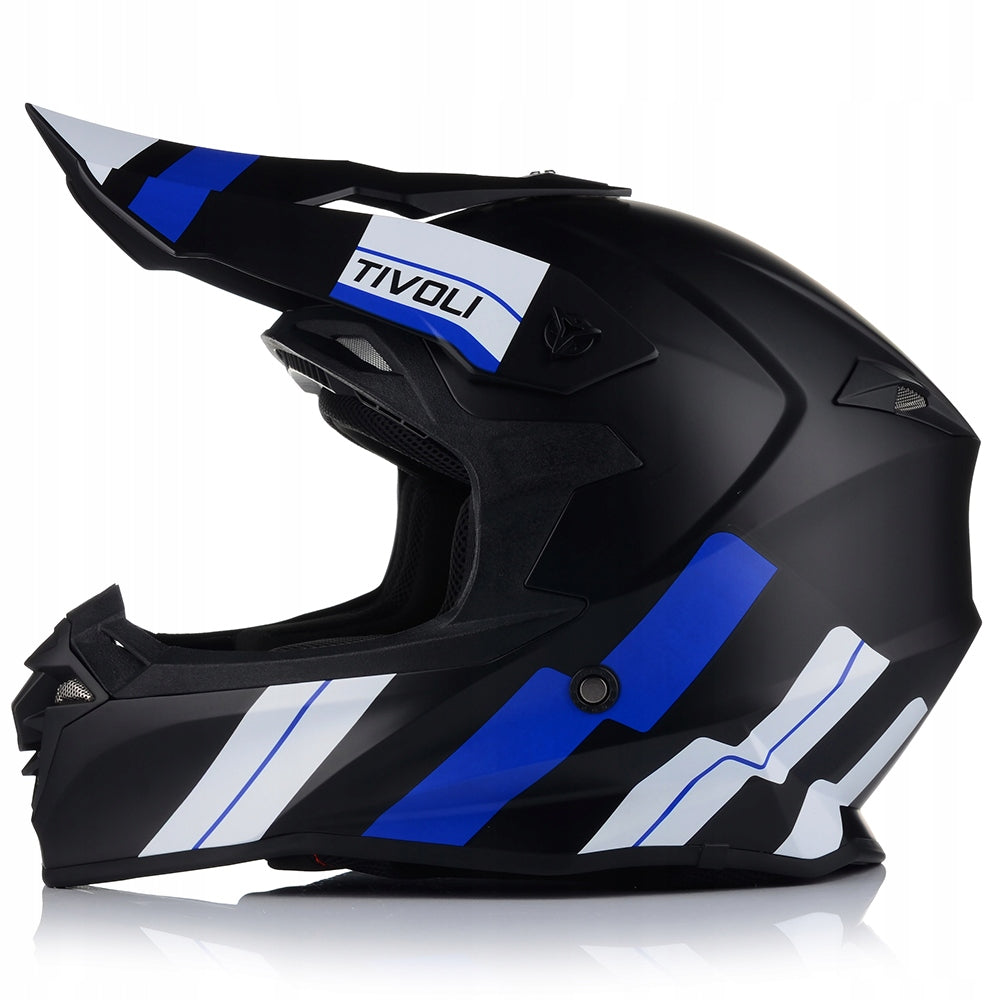MOTORCYCLE HELMET | VITO TIVOLI BLACK/BLUE | OFF-ROAD ENDURO CROSS QUAD ATV Packaging status original