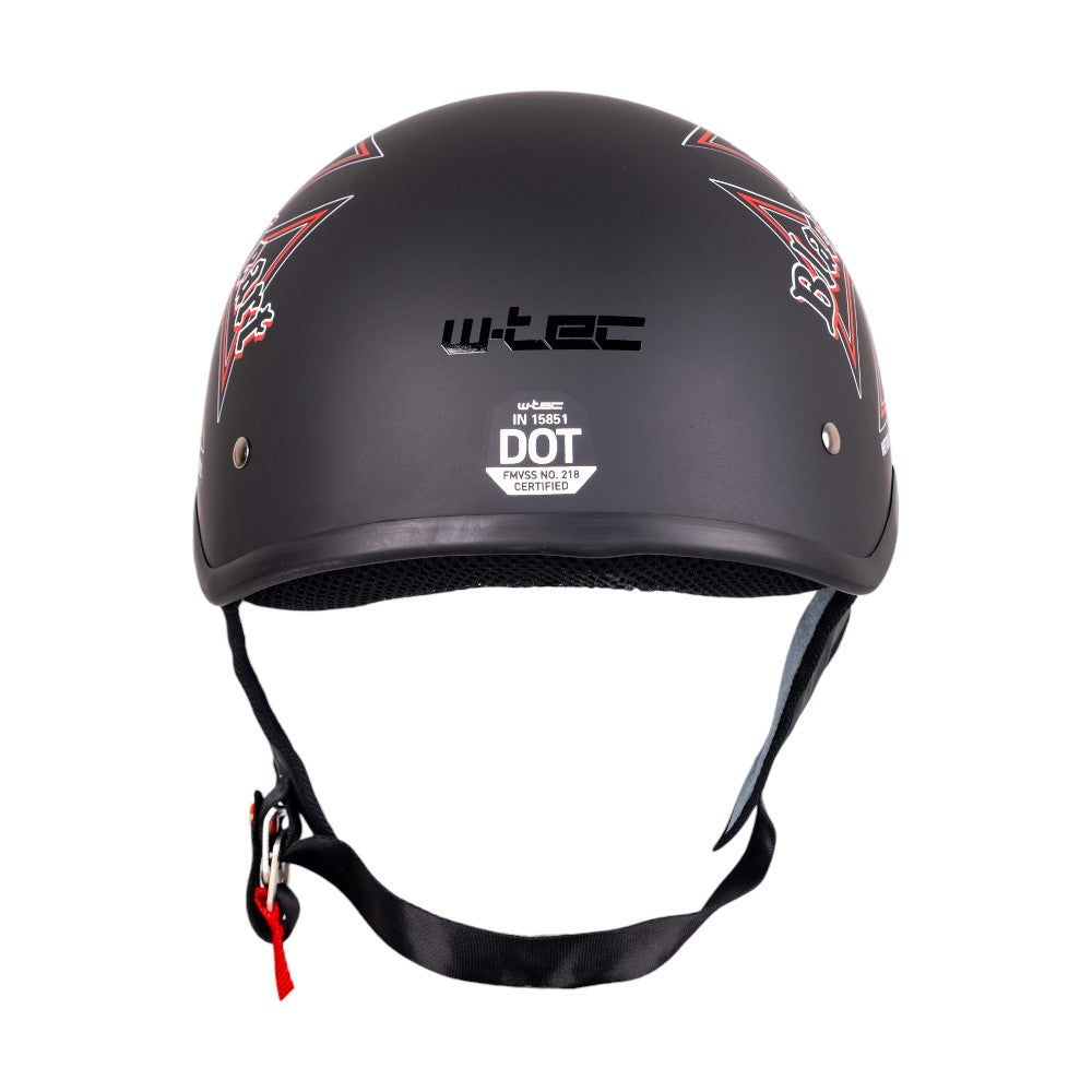 MOTORCYCLE HELMET W-TEC BLACK HEART V531 IRON CROSS PEANUT RETRO CHOPPER L Manufacturer W-tec