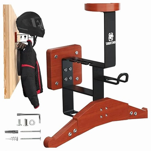 MOTORCYCLE HELMET WALL MOUNT VEST STRAPS ORGANIZER Leather
