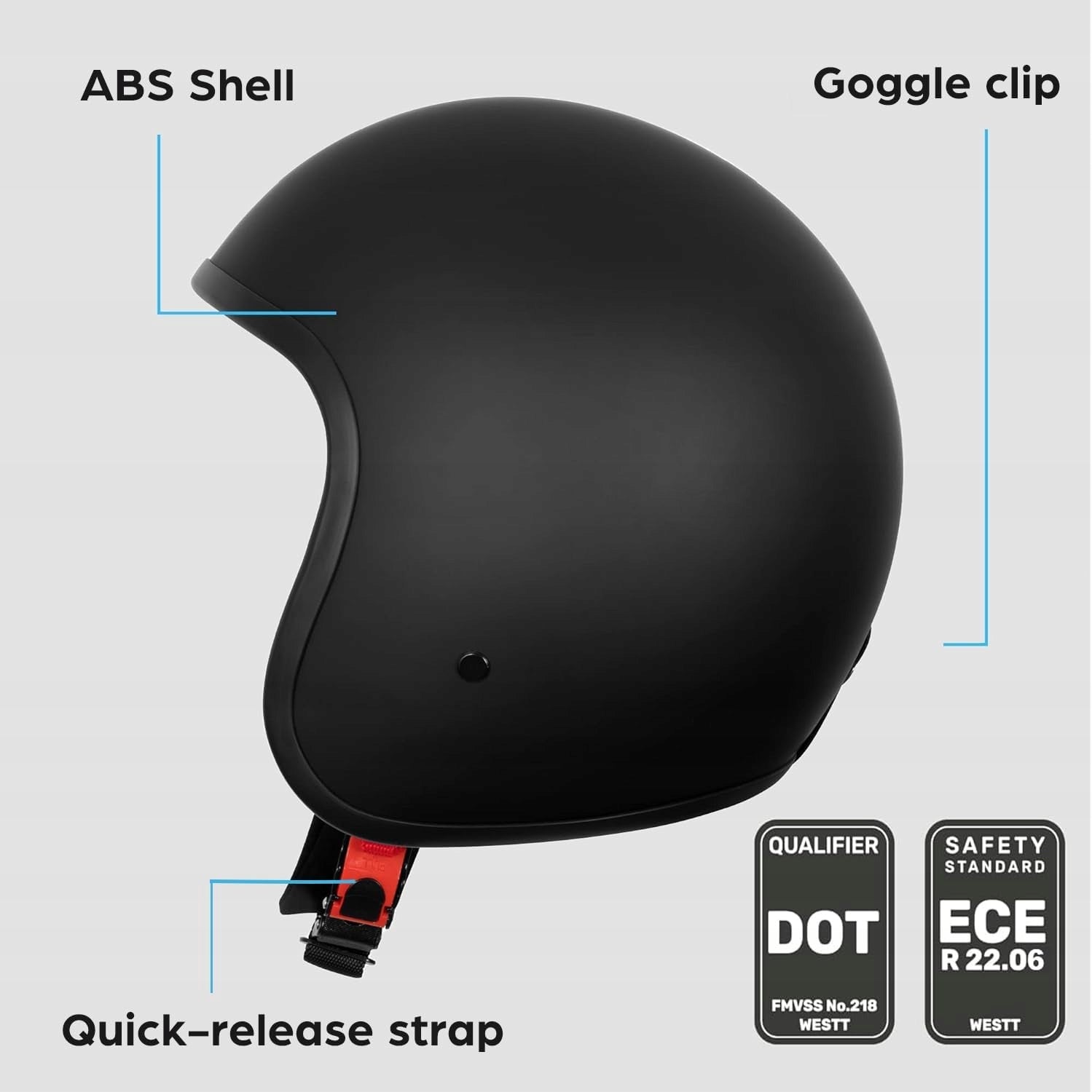 MOTORCYCLE HELMET WESTT VINTAGE W-300B SIZE S BLACK Manufacturer's catalog number W-300B