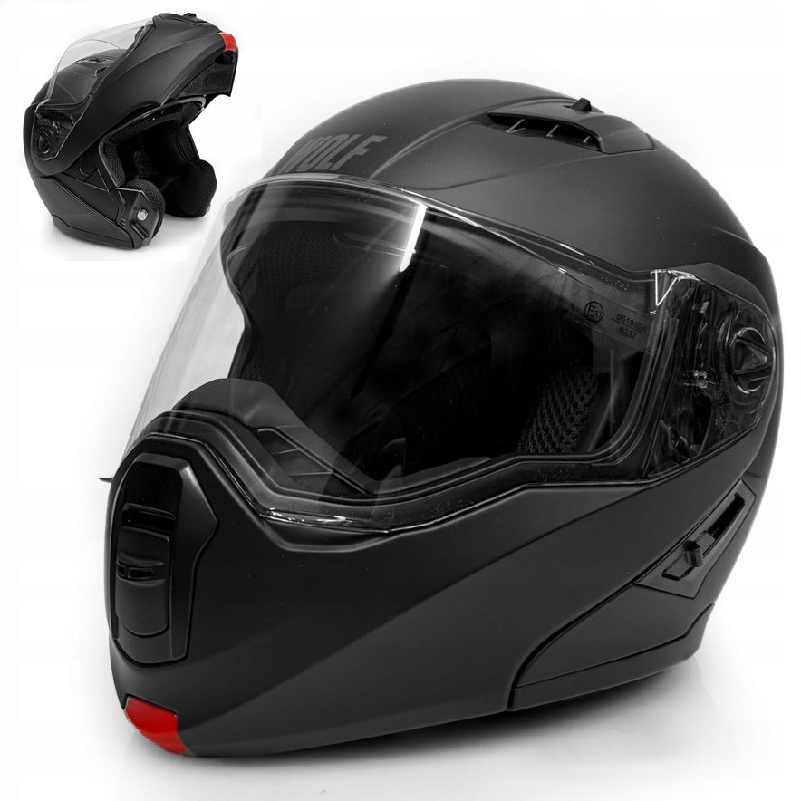 MOTORCYCLE HELMET WITH BLEND WOLF VESPER BLACK MAT L