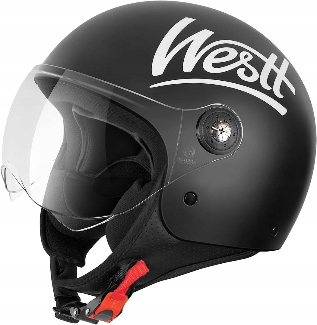 MOTORCYCLE HELMET WITH VISOR WESTT JET CLASSIC W-002B SIZE M BLACK