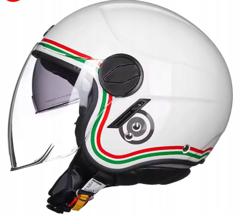 MOTORCYCLE HELMET r.M 54-56cm TORC T595 WHITE PATTERN