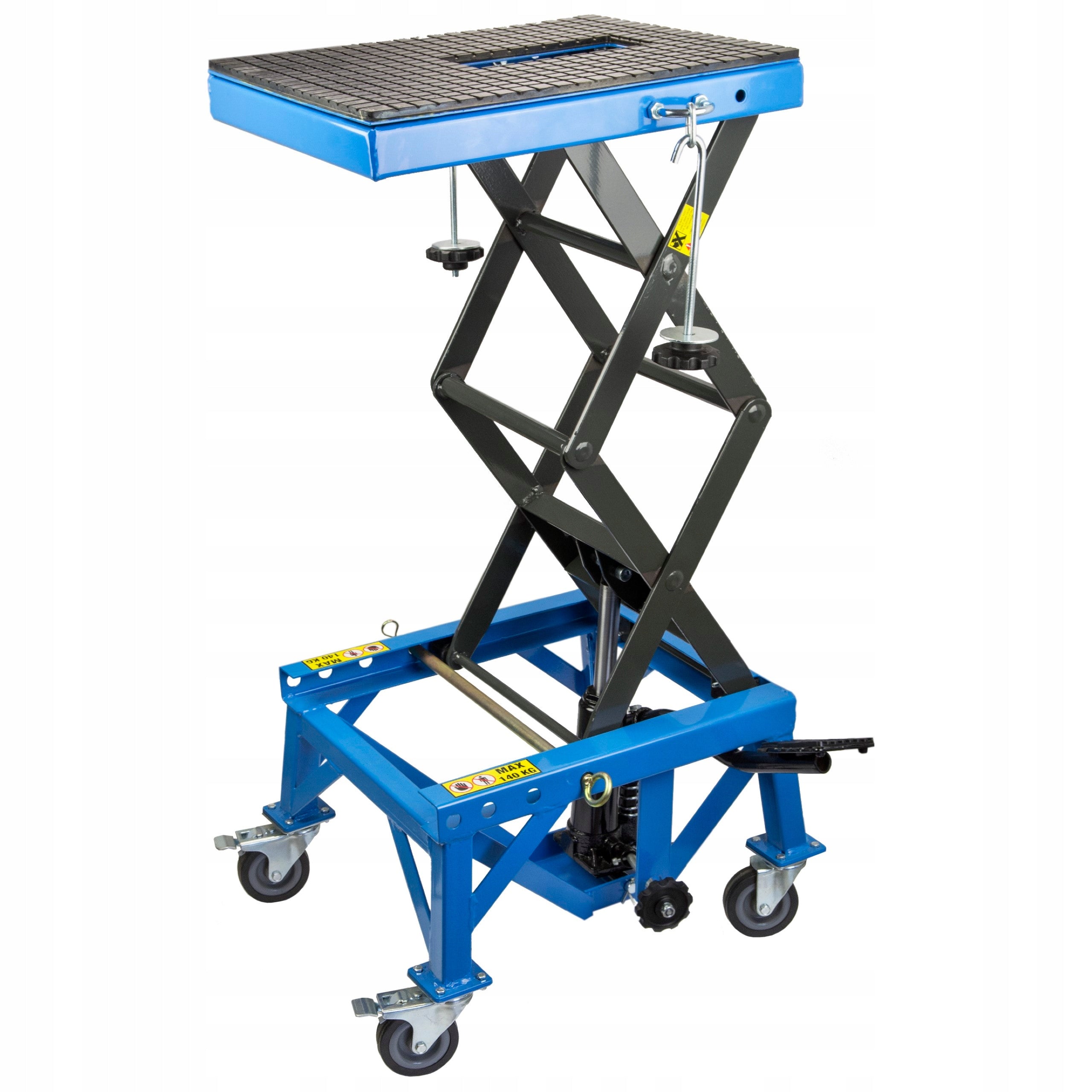 MOTORCYCLE HYDRAULIC SCISSOR LIFT WITH WHEELS RACK 140 KG STIX Packaging status original