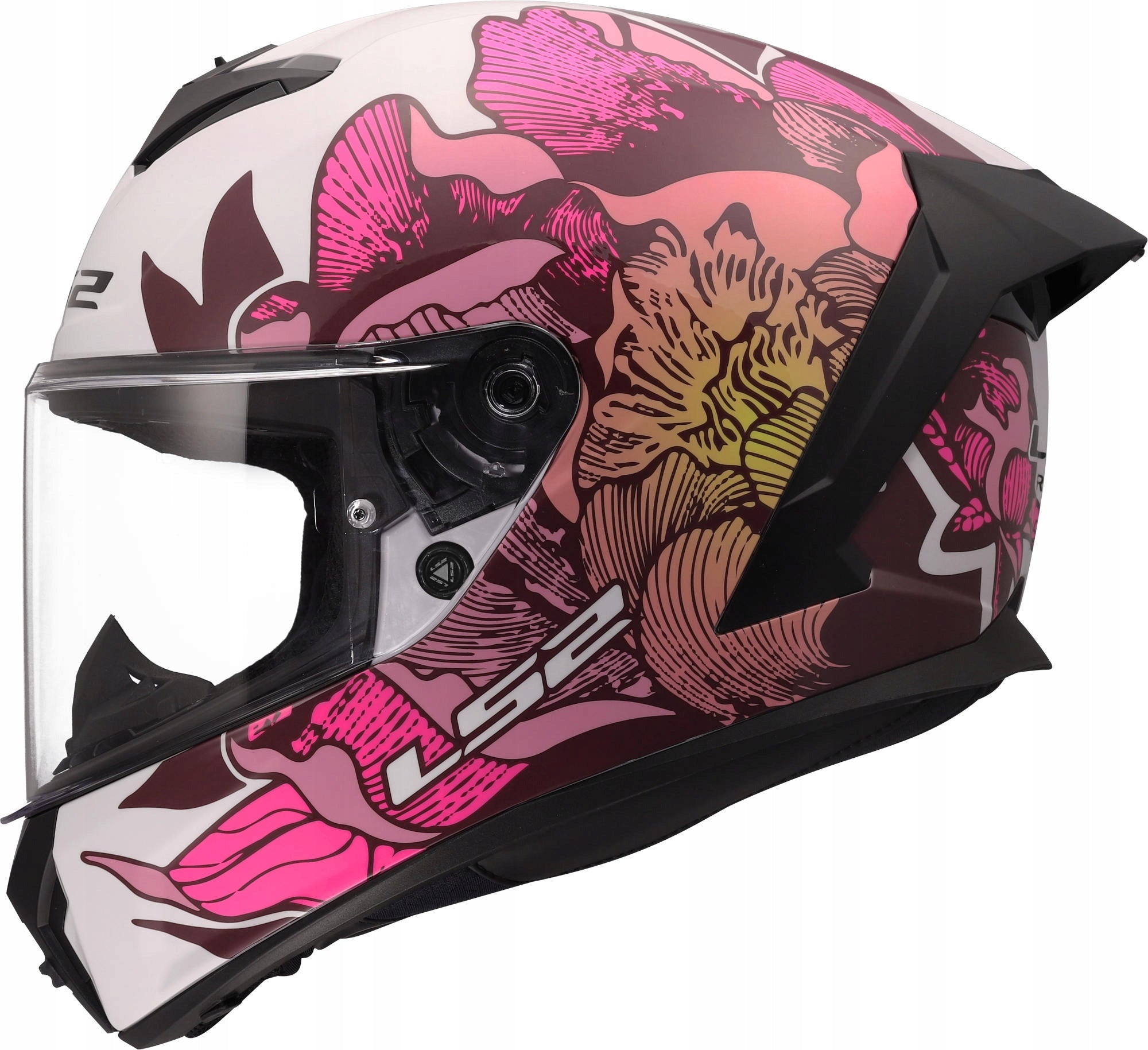 MOTORCYCLE INTEGRAL HELMET LS2 FF820 RAPID III POPPIES II WHITE PINK XXS Packaging status original