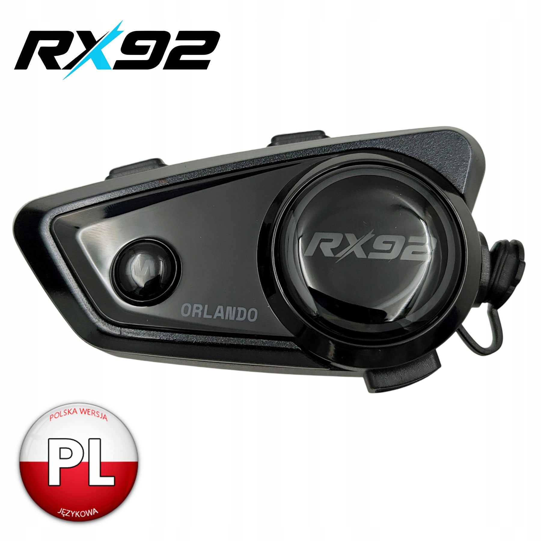 MOTORCYCLE INTERCOM BLUETOOTH 600m 1000mAh IP67 RX92 ORLANDO Polish
